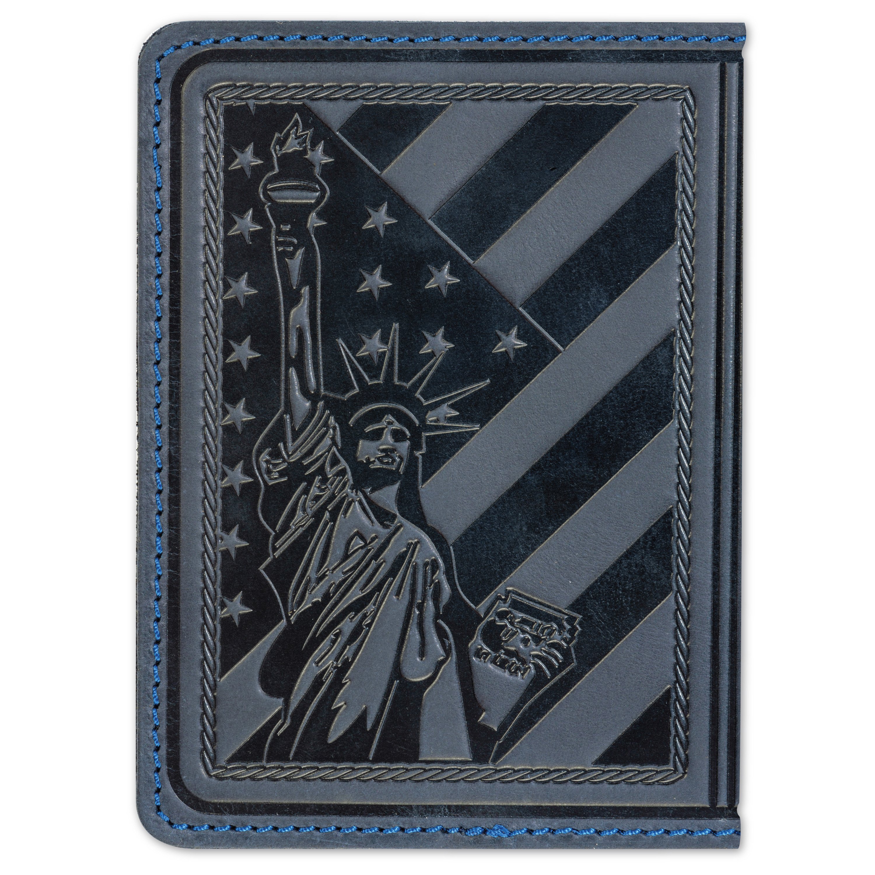 Шкіряна обкладинка на паспорт Passport USA col.K синій Шкіряна обкладинка на паспорт Passport USA col.K синій
